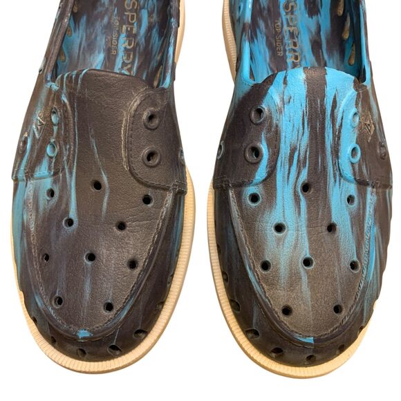 SPERRY Authentic Original Float Boat Shoe Women's 9 Blue Marbled Unisex Mens 7 - Picture 5 of 12